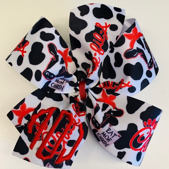 Chick-fil-A Girls Any Initials 6” Hair Bow - Picture 1 of 4